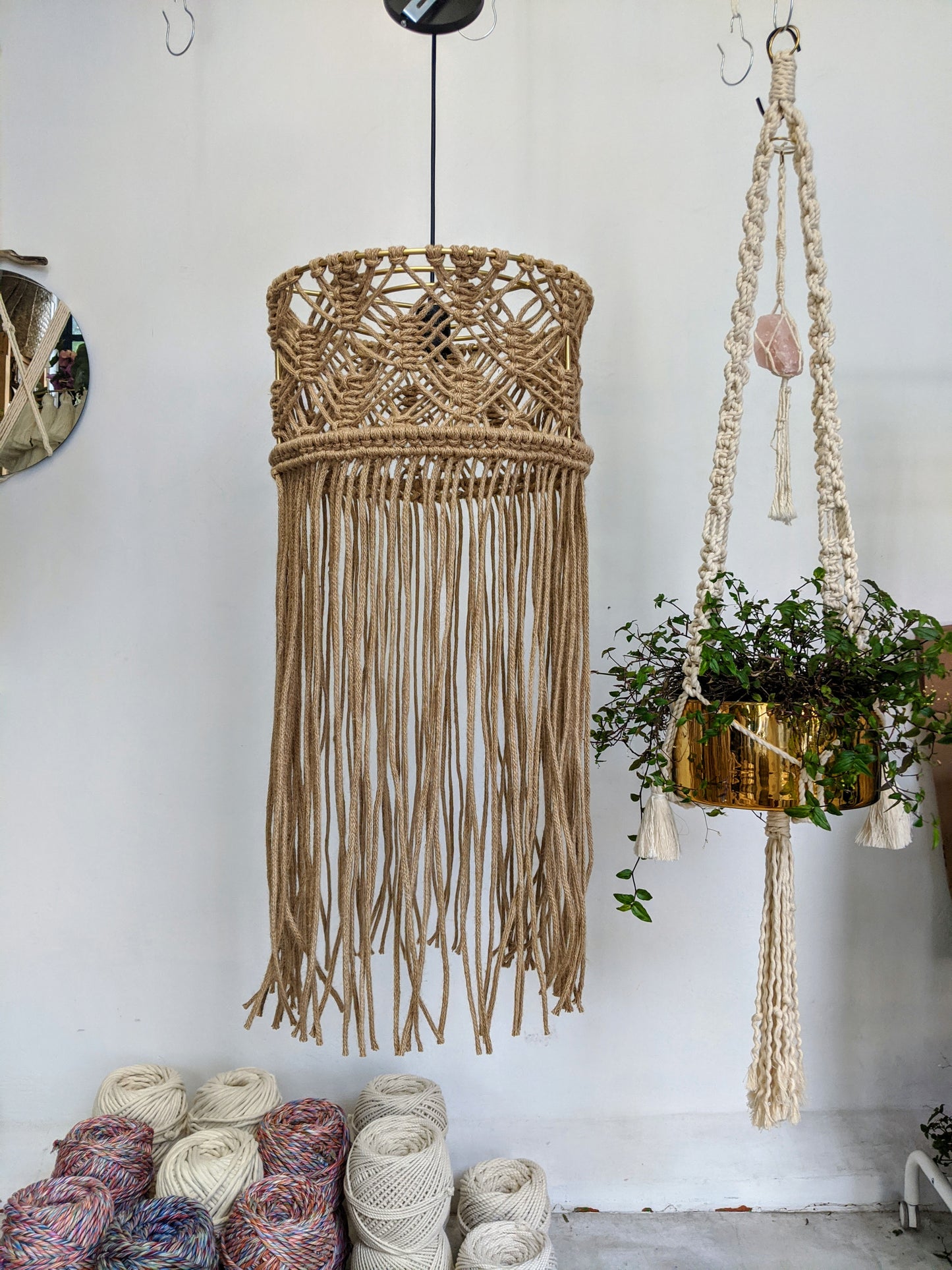 Lámpara de macramé 40cm de diámetro