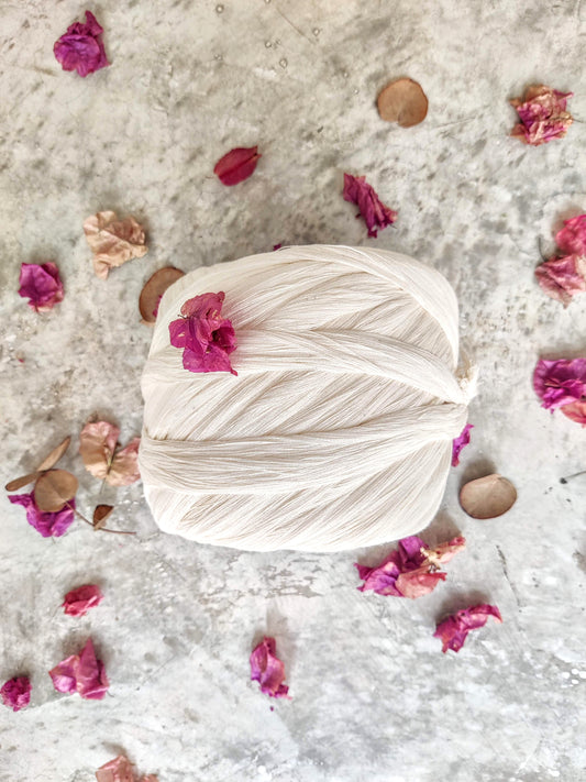 Hilaza sin torcer ARTESANAL 100% algodón crudo vainilla 1kg