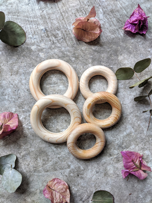Aros de madera de 6.3 Y 8cm de diámetro