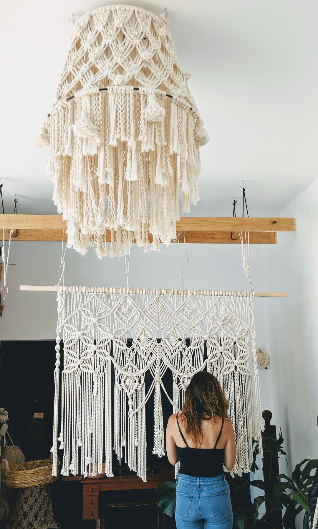 Lámpara ESPIRAL PROPS de macramé 100% algodón