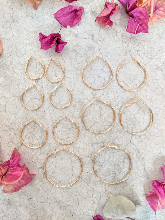 Arete CIRCULAR oro diferentes tamaños