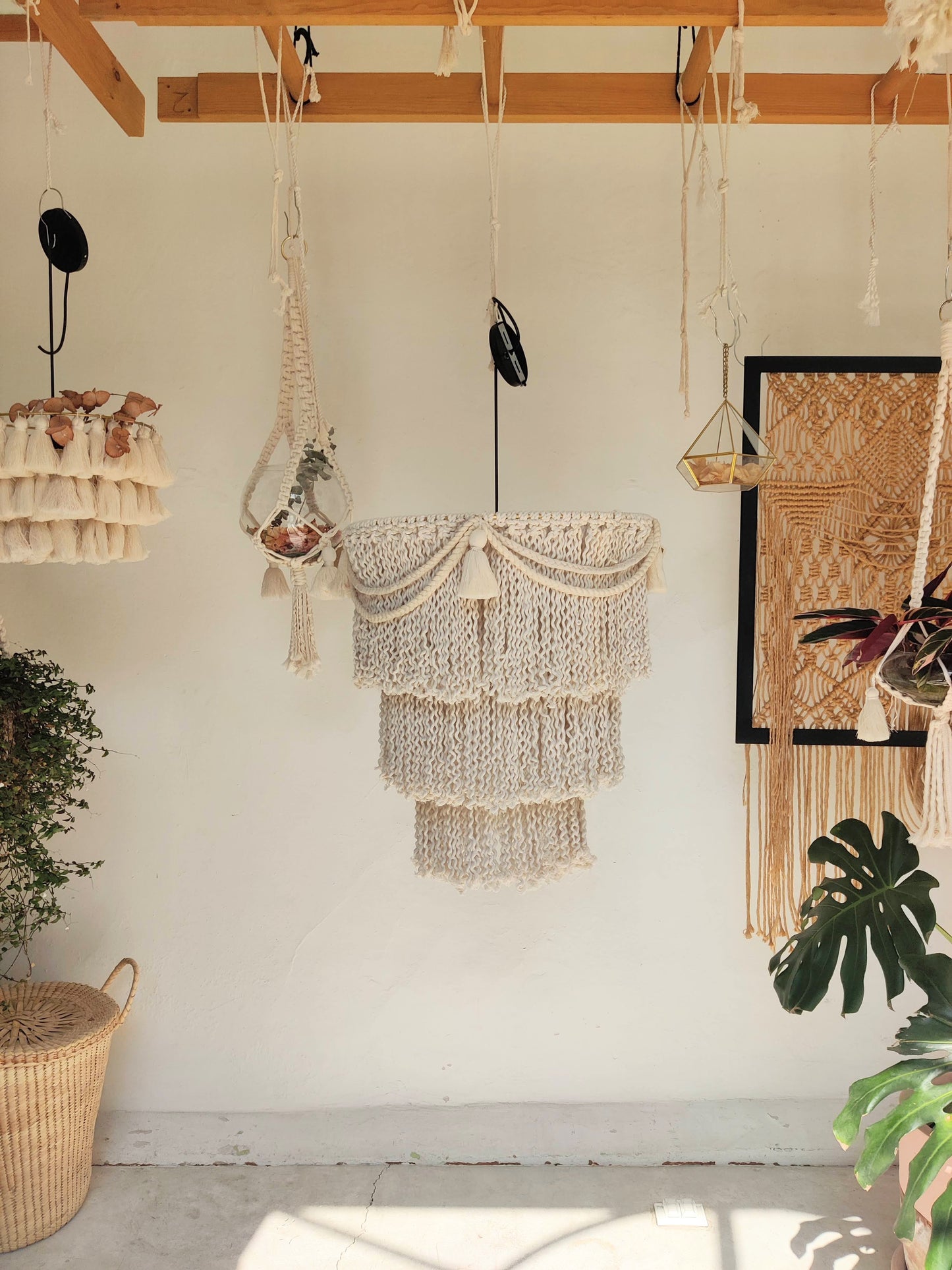 Lámpara flecos 100% algodón